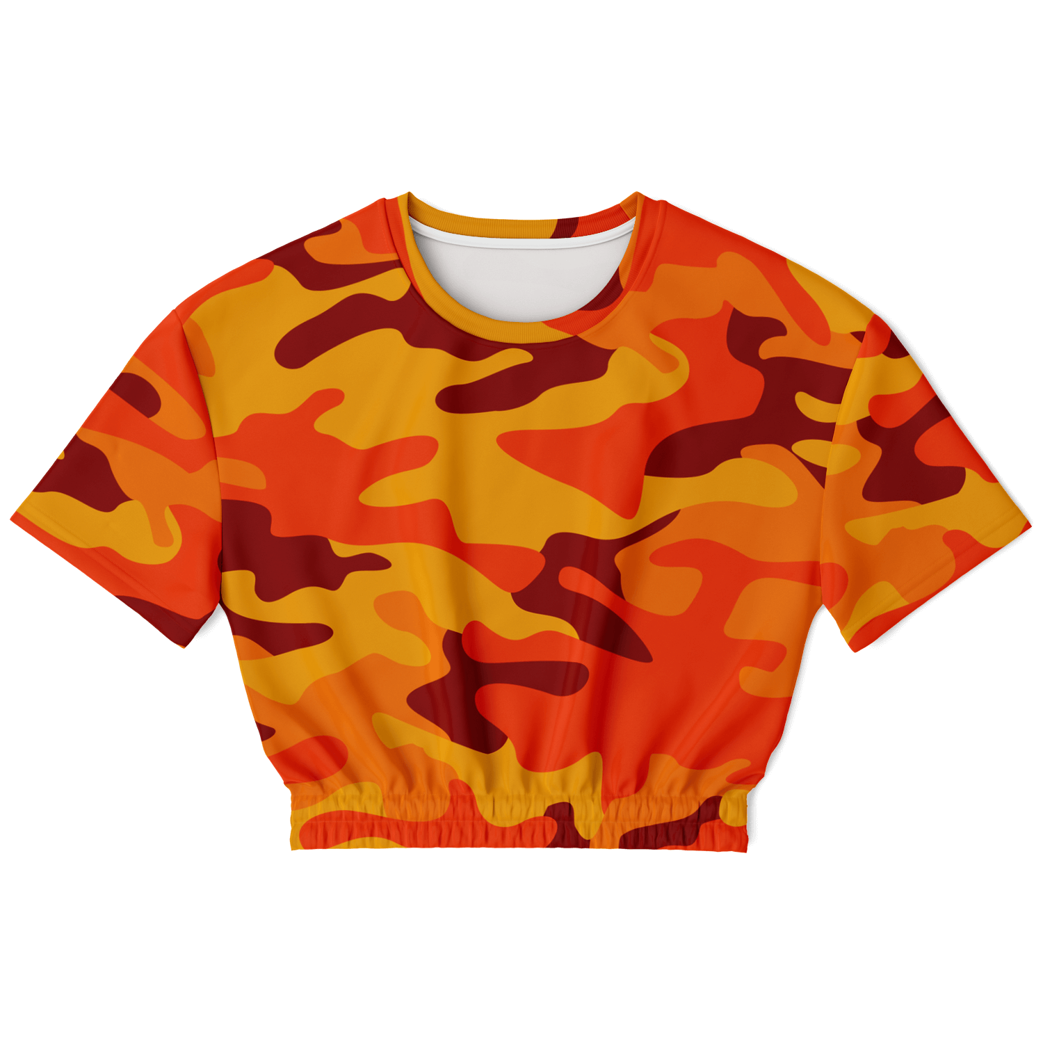 Camo Crop Top Sweatshirt | Orange & Red Camouflage