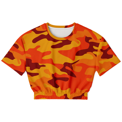 Camo Crop Top Sweatshirt | Orange & Red Camouflage