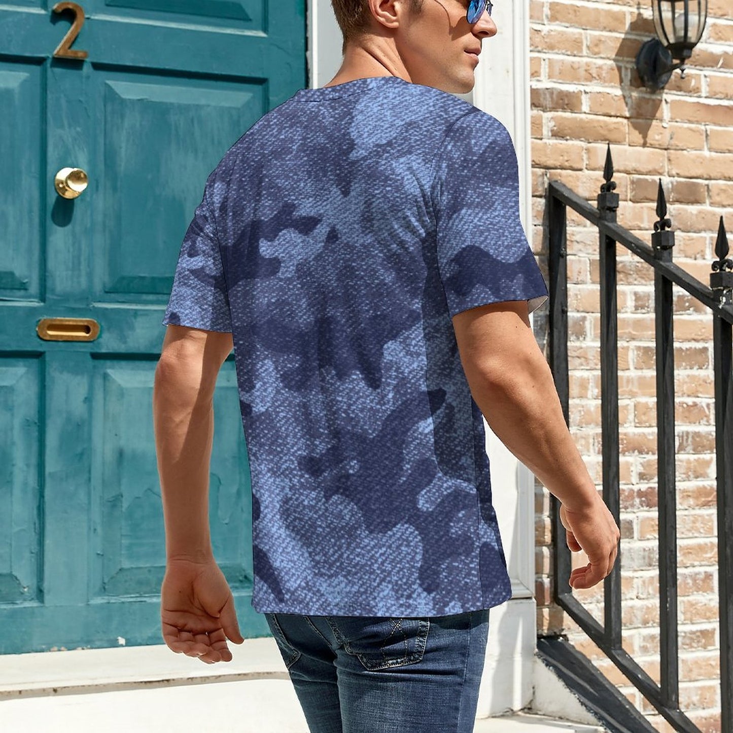 Camo Shirt | Denim Blue Camouflage T