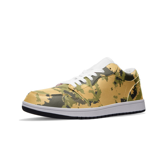 Desert Green Camo Sneakers | Unisex Low Top Leather