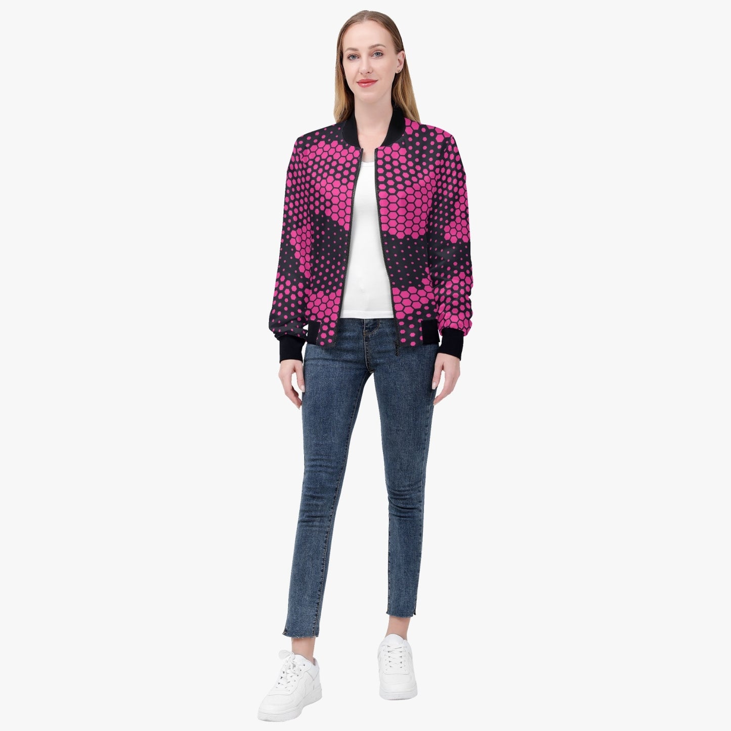 Women's Camo Bomber Jacket | Digital Pink Camouflage