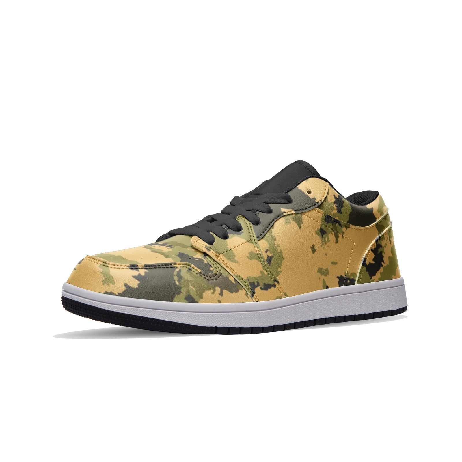 Desert Green Camo Sneakers | Unisex Low Top Leather