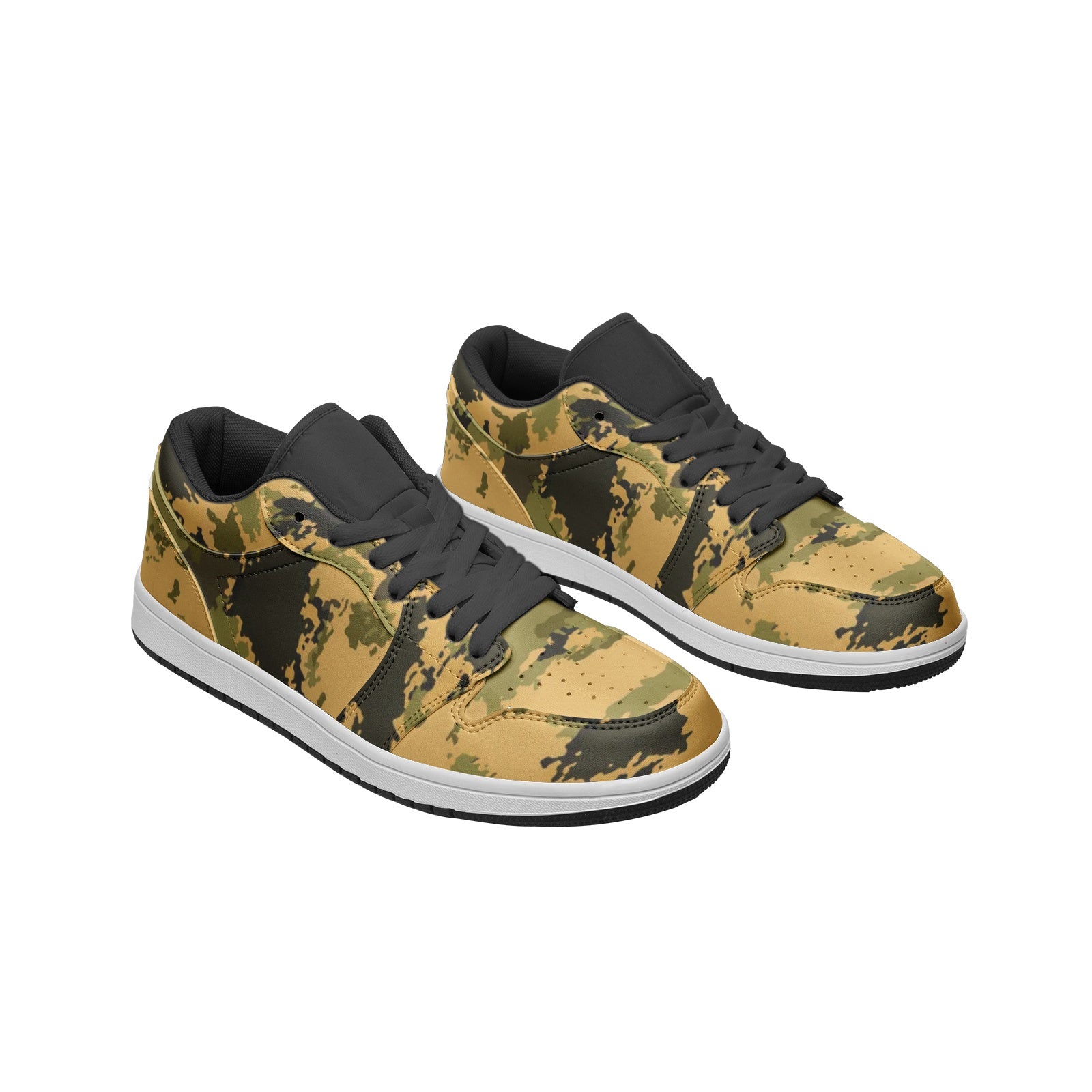 Desert Green Camo Sneakers | Unisex Low Top Leather