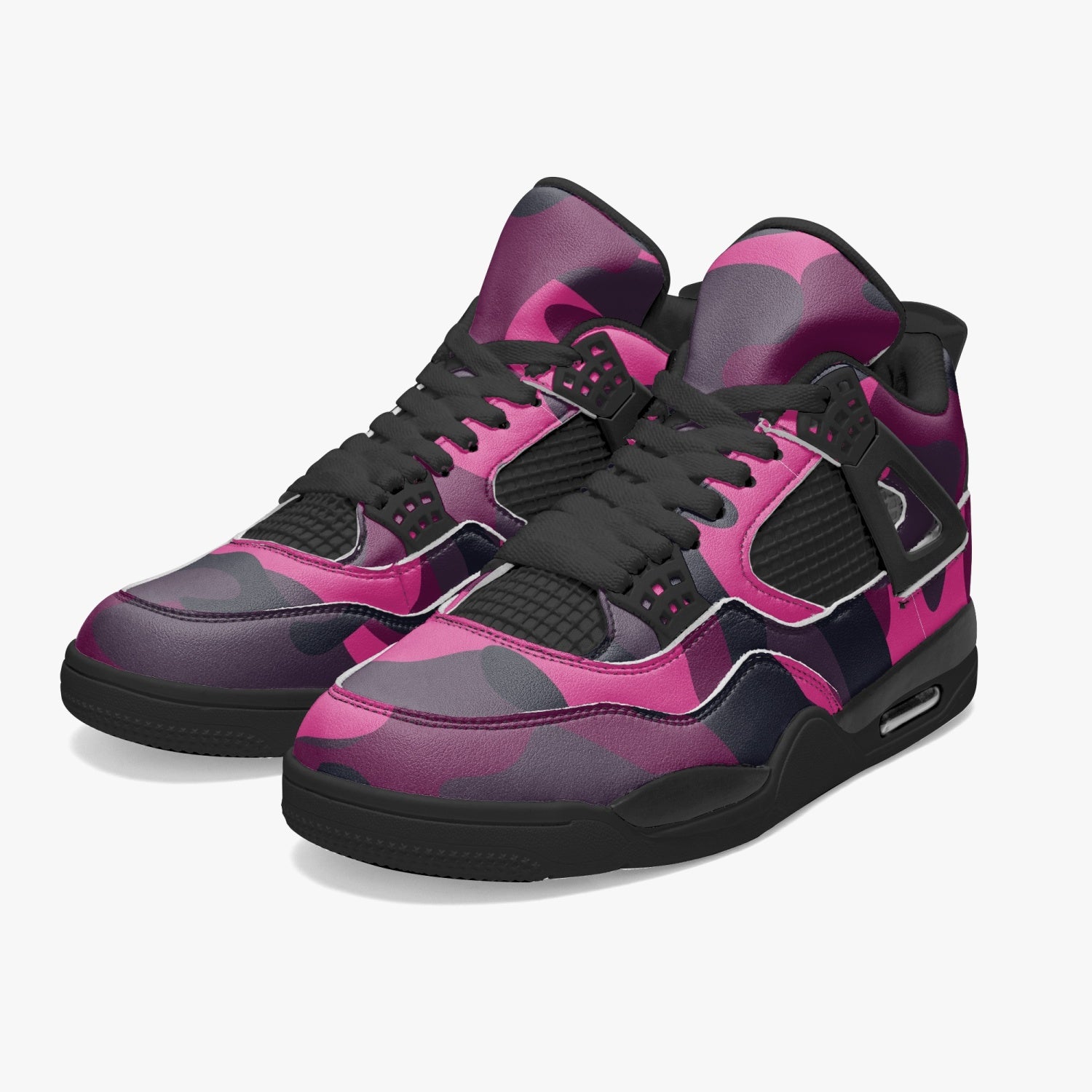 Camo Jordans AJ4 | Mixed Pink, Onyx & Blue Camouflage