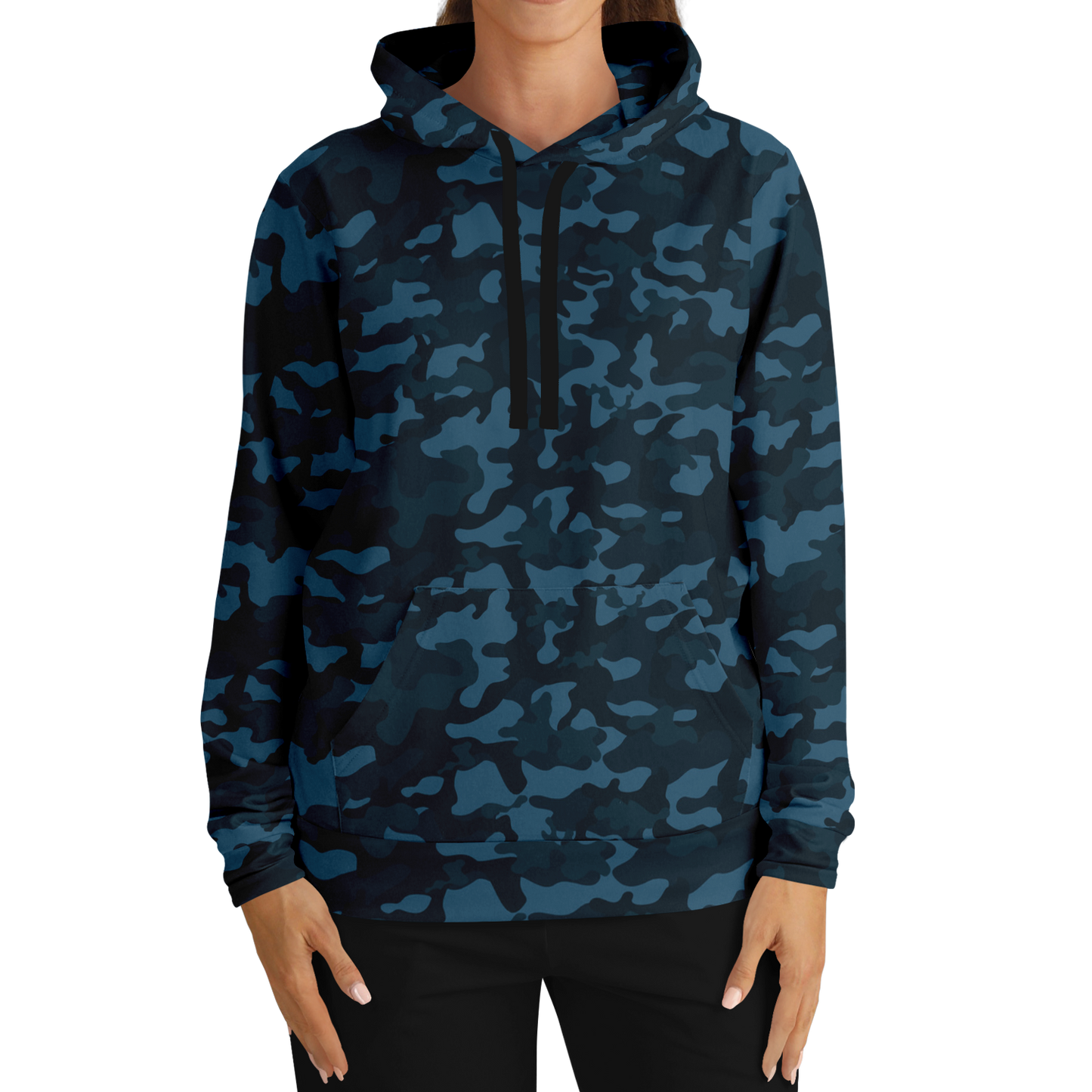 Dark Blue Camo Hoodie | Army-Inspired Camouflage