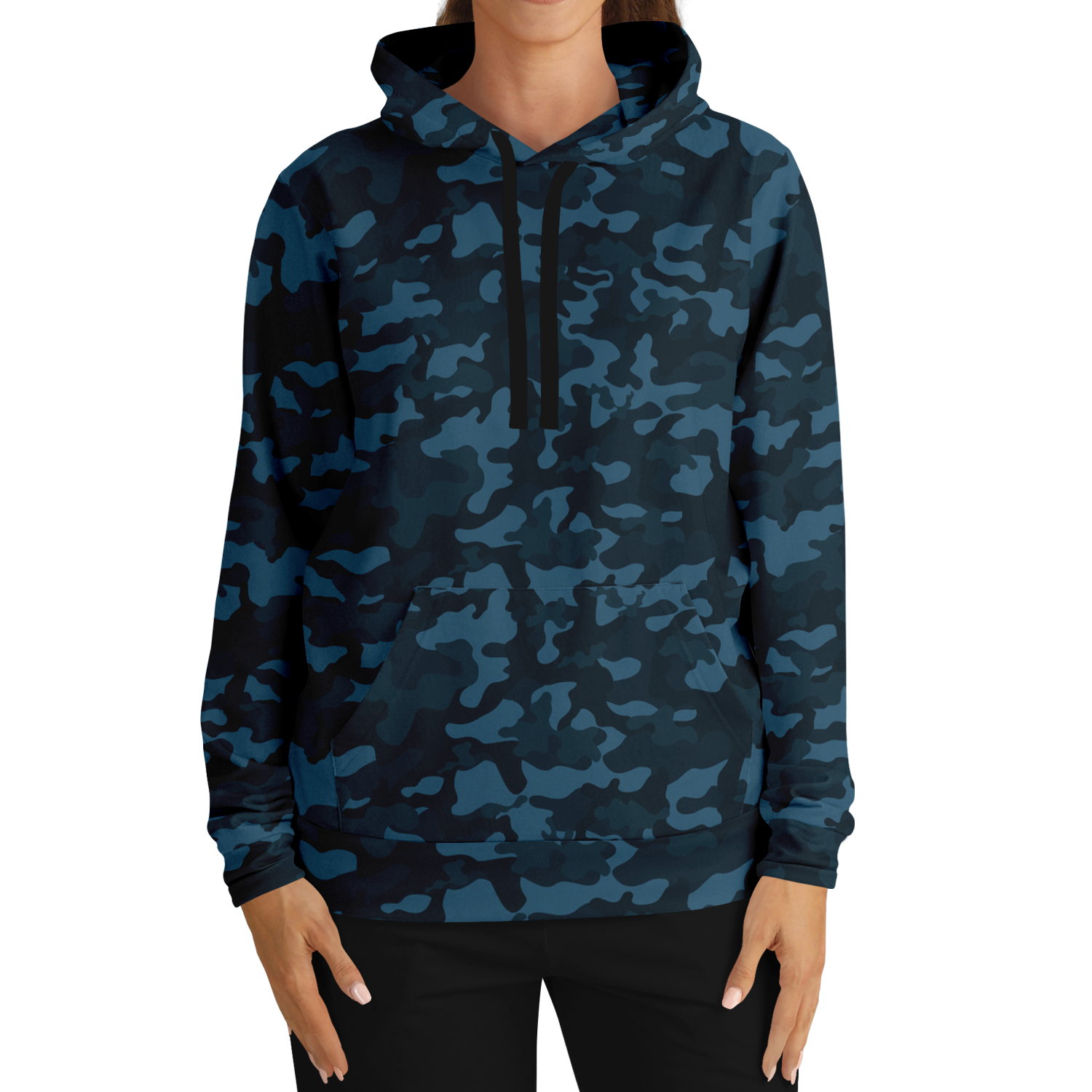 Dark Blue Camo Hoodie | Army-Inspired Camouflage