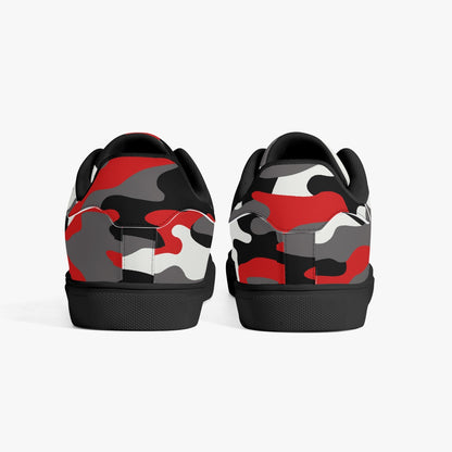 Camo Sneakers | Classic Low-Top | Red, Black, & White