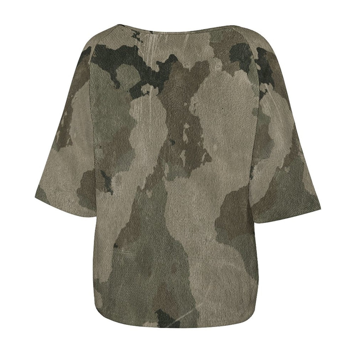 Off The Shoulder Top | Dirty Old Brown Camo Shirt