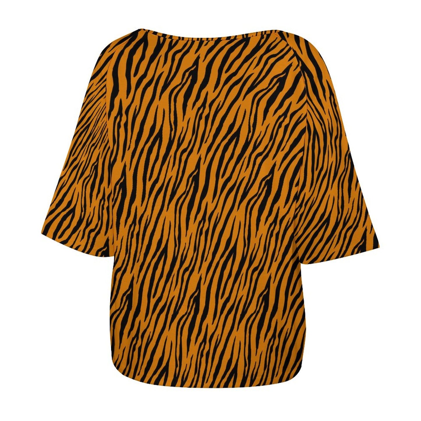 Off The Shoulder Top | Orange and Black Tiger Shirt