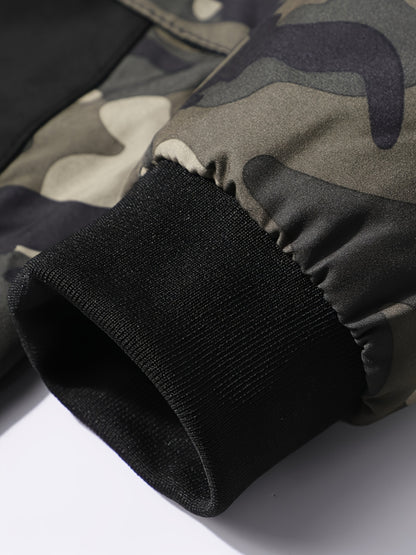 Camo Graphic Fleece Jacket | Men's Casual Hooded Winter Coat