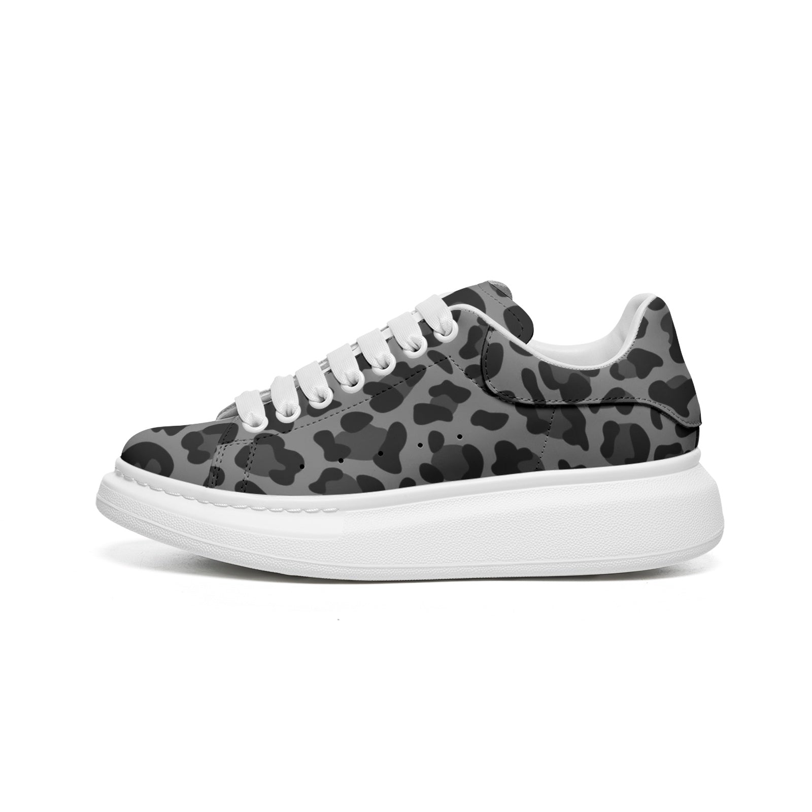 Leopard Sneakers | Oversized McQueens | Gray and Black