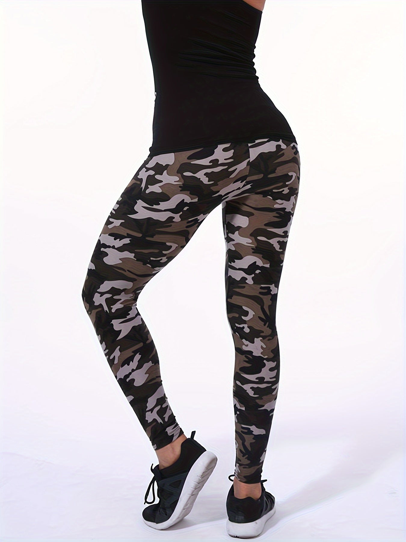 Leggings con estampado de camuflaje | Pantalones ajustados elásticos informales para uso diario