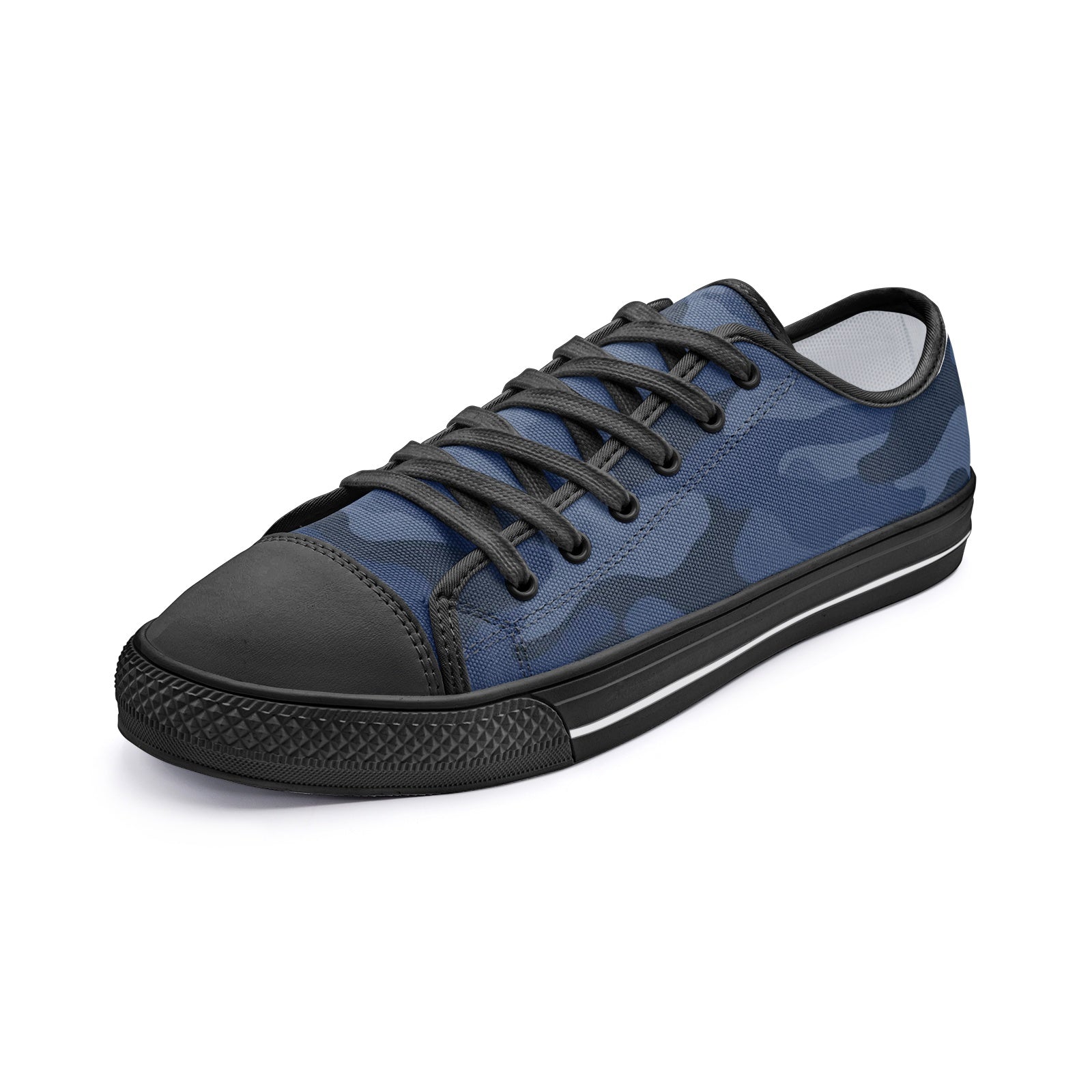 Camo Shoes | Low Top Canvas | Deep Blue Camouflage