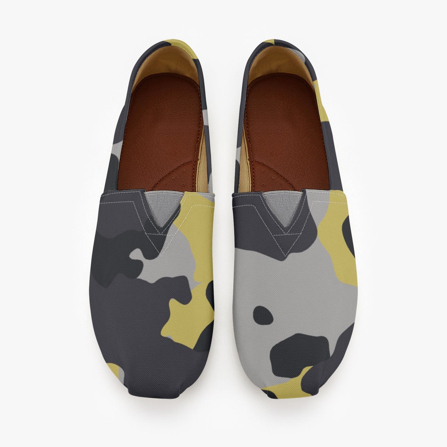 Camo Toms | Yellow, Black, and Silver Camouflage Canvas Shoes