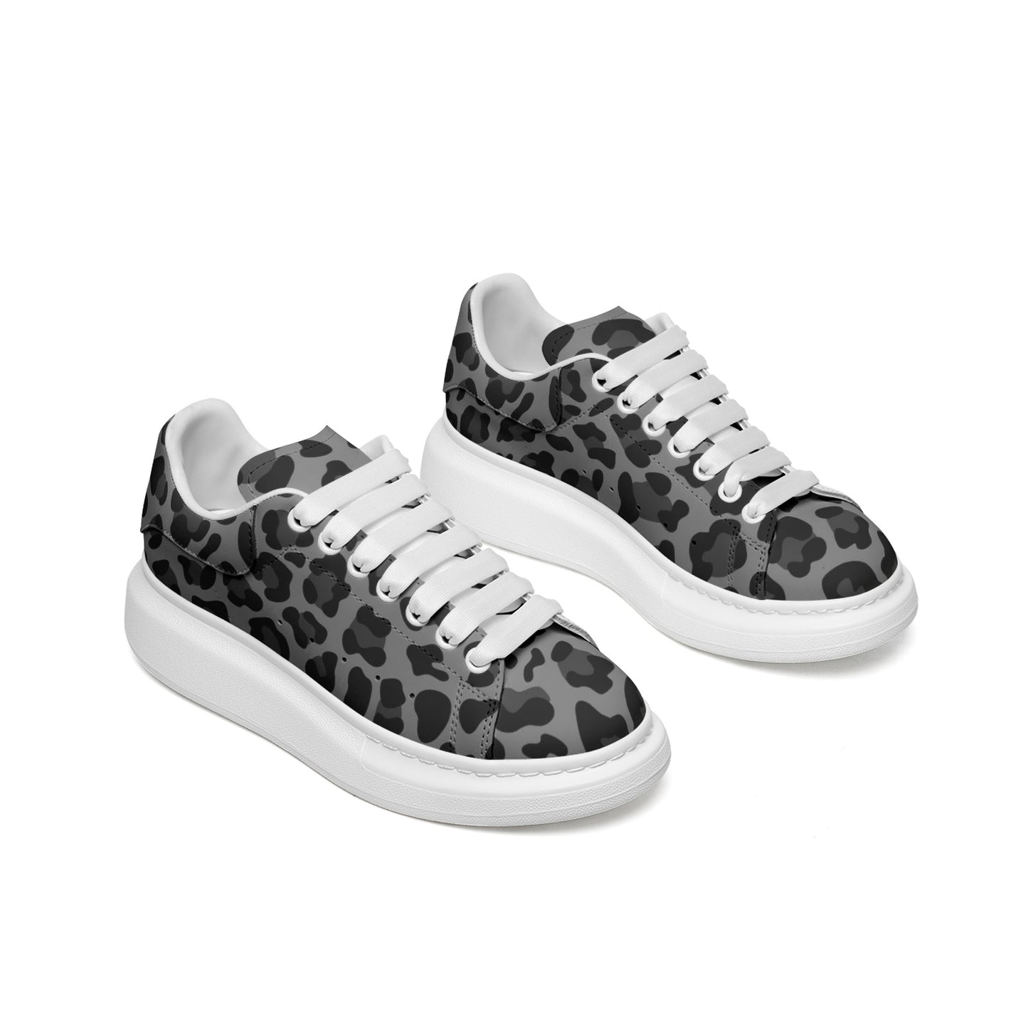 Leopard Sneakers | Oversized McQueens | Gray and Black