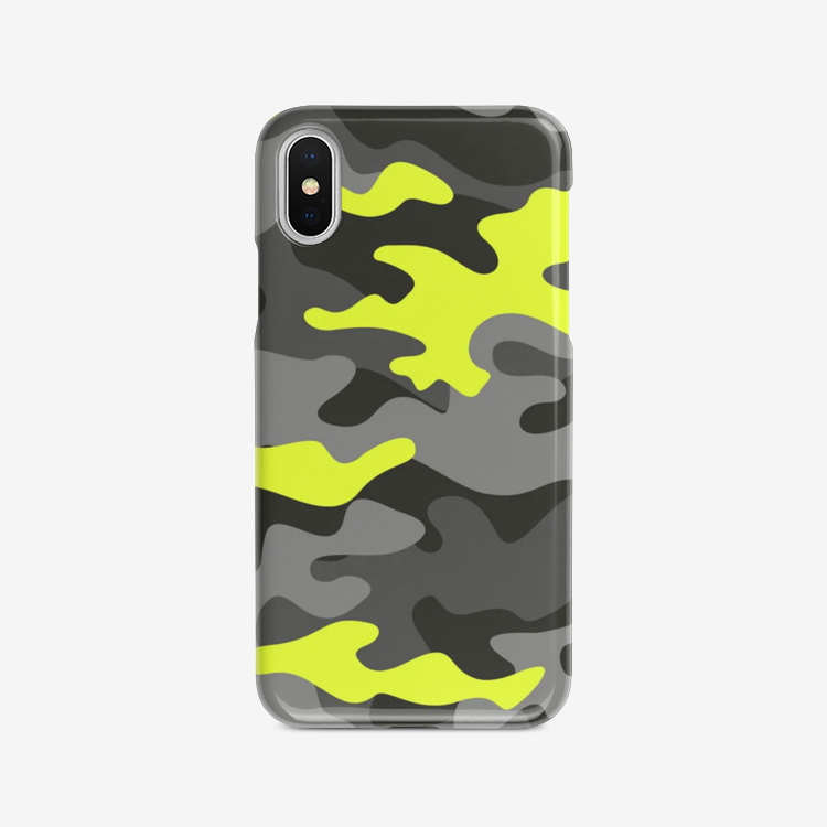 Camo Phone Case | iPhone | Yellow, Black, & Gray Camouflage