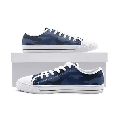 Camo Shoes | Low Top Canvas | Deep Blue Camouflage