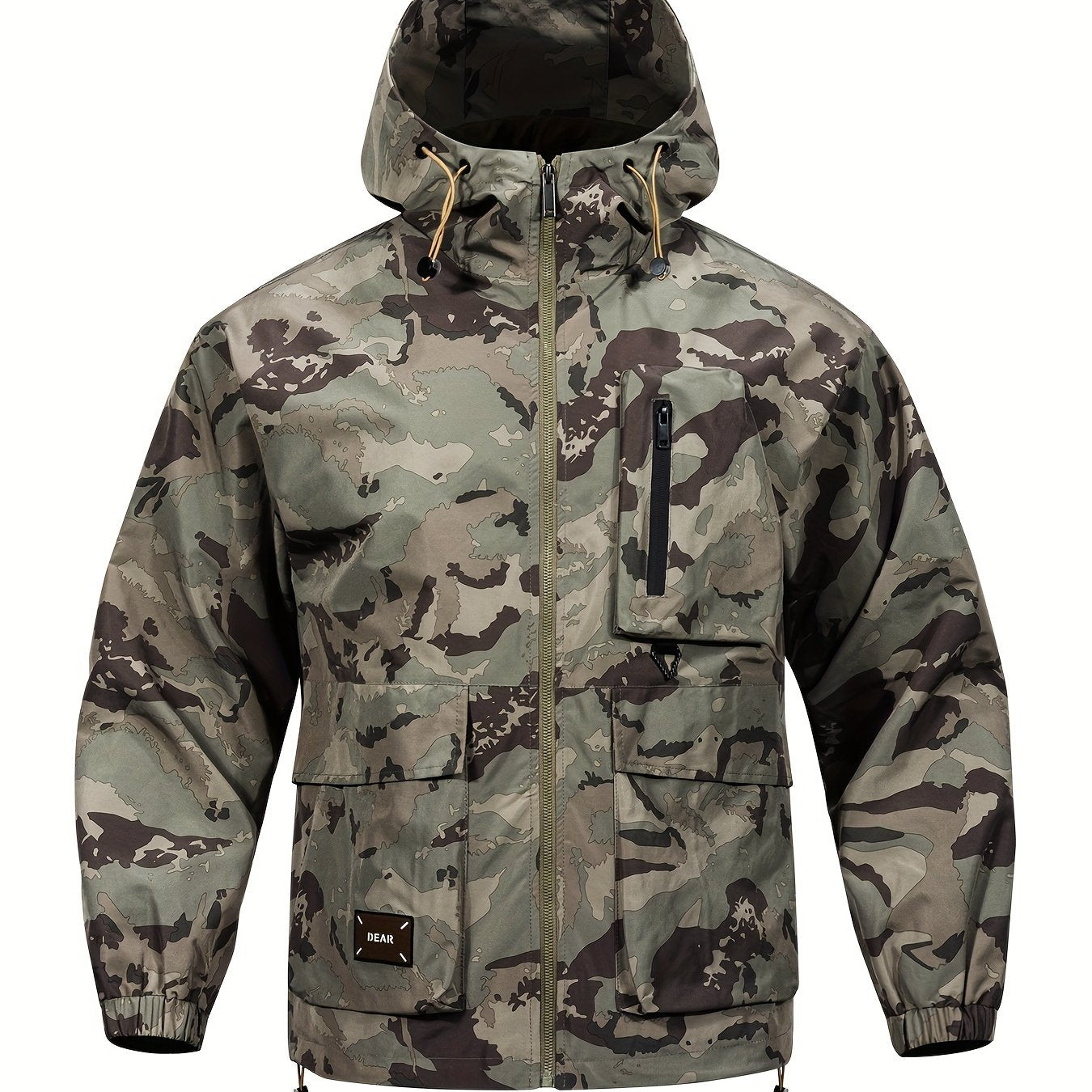 Men's Camouflage Hooded Zip Jacket: Multi-pocket, Loose Fit