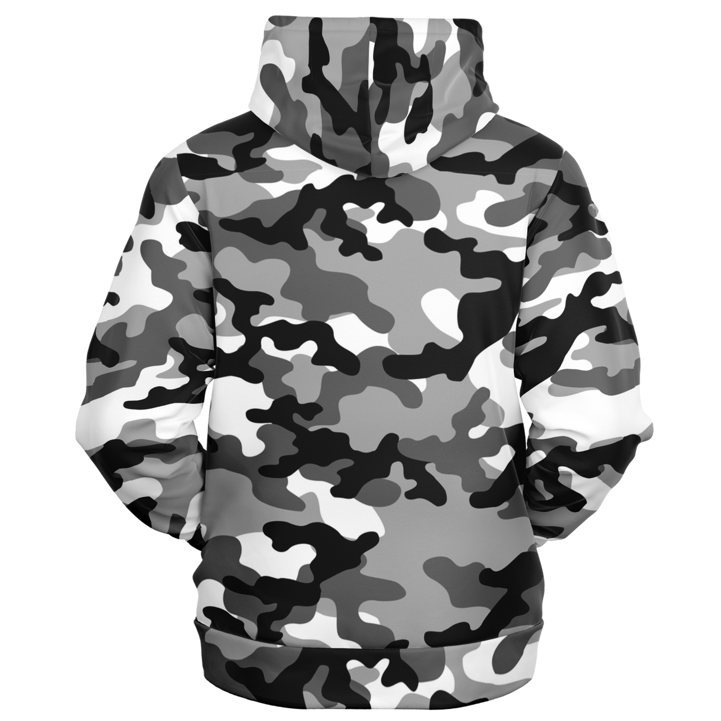 Zip-Up Hoodie | Gray, Black & White Camouflage