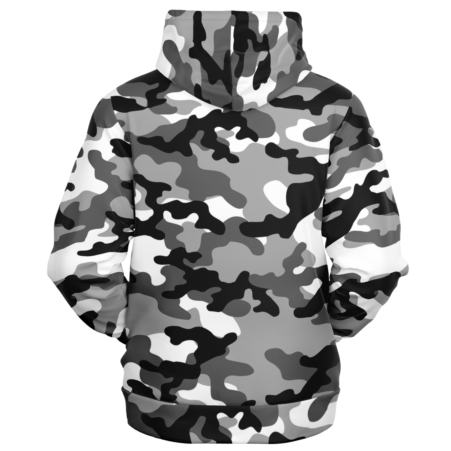 Zip-Up Hoodie | Gray, Black & White Camouflage