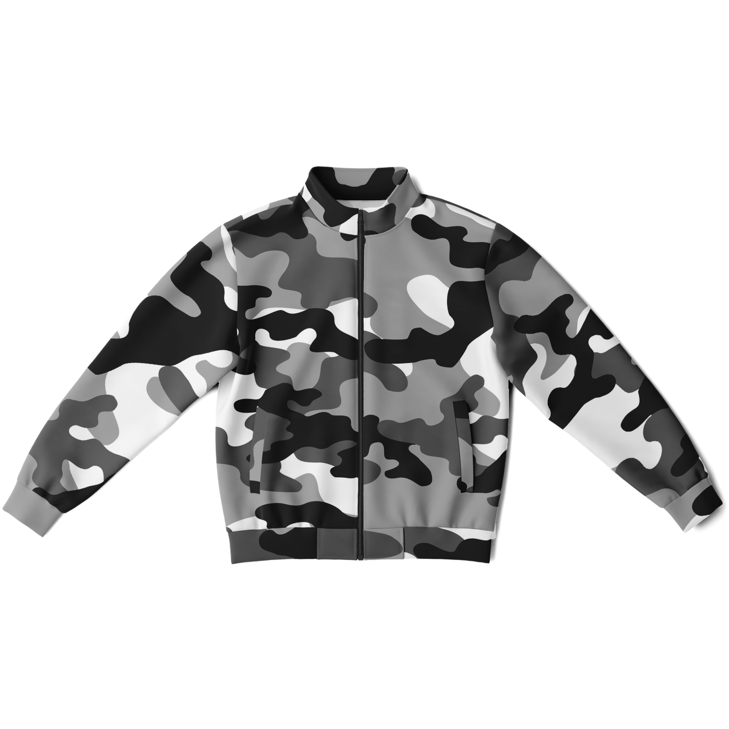 Camo Track Jacket | Black, Gray & White Camouflage