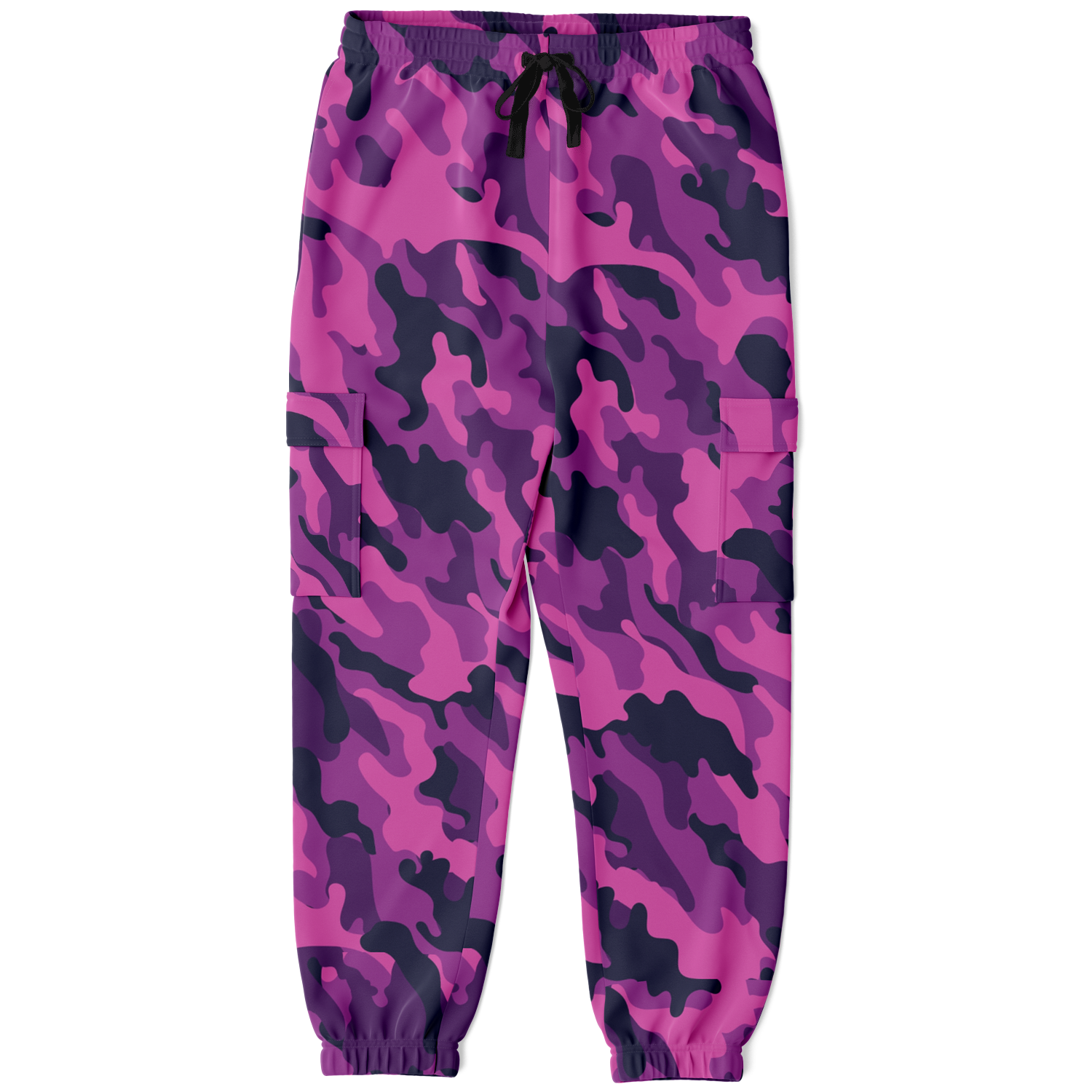 Pink Camo Cargo Pants | Blue & Magenta Mixed Camouflage