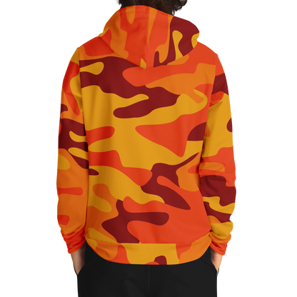 Camo Hoodie | Orange & Red Camouflage Pullover