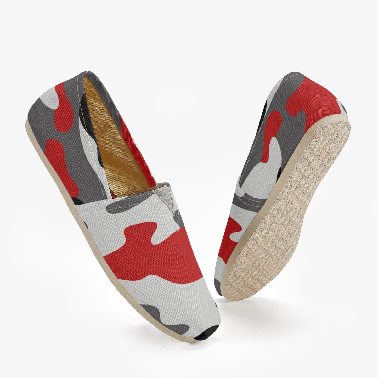 Camo Toms | Red, Black, and White Camouflage Canvas Shoes