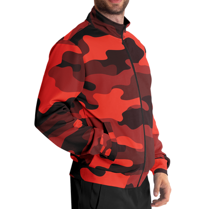 Camo Track Jacket | Scarlet Red & Black Camouflage