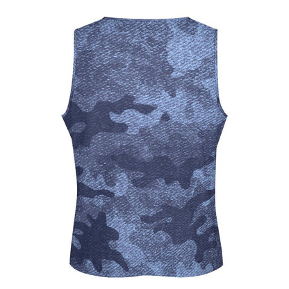 Camo Tank Top | Blue Denim Camouflage