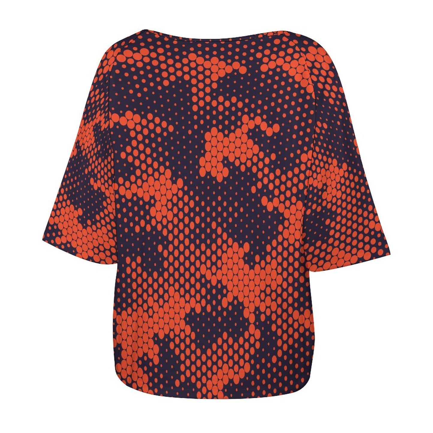 Off The Shoulder Top | Orange & Blue Digital Camo Shirt