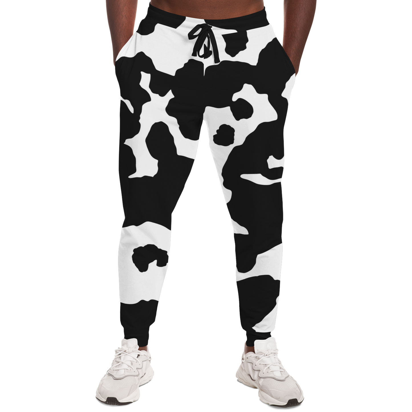 Camo Sweatpants | Unisex | Black & White Cow Camouflage