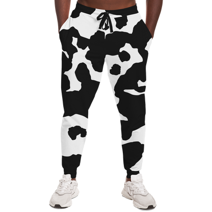 Camo Sweatpants | Unisex | Black & White Cow Camouflage