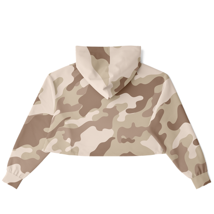 Cropped Hoodie For Women | Brown Desert Camouflage