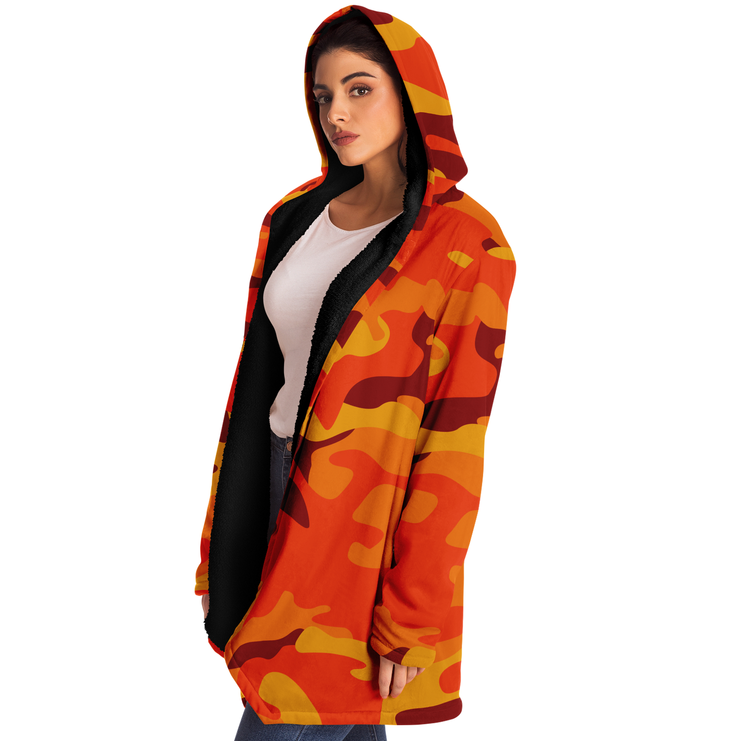 Camo Cloak | Orange & Red Camouflage | Microfleece