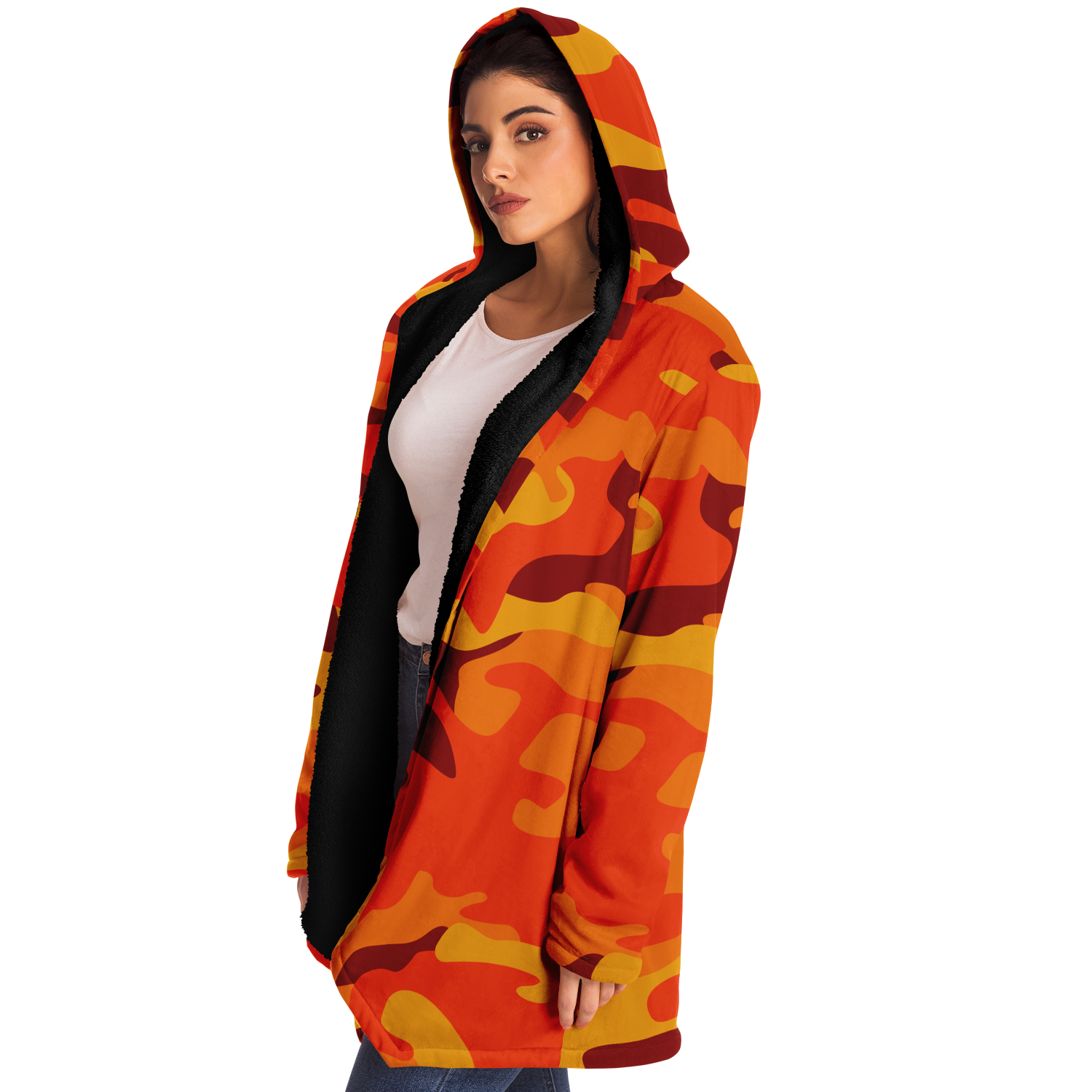 Camo Cloak | Orange & Red Camouflage | Microfleece