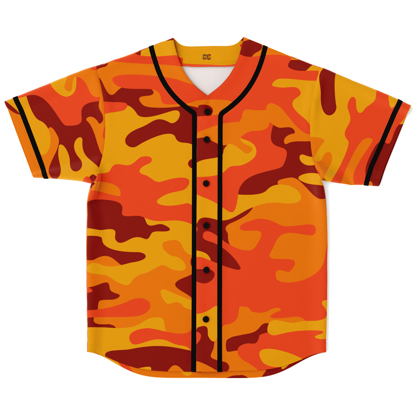 Camo Baseball Jersey | Orange & Red Camouflage