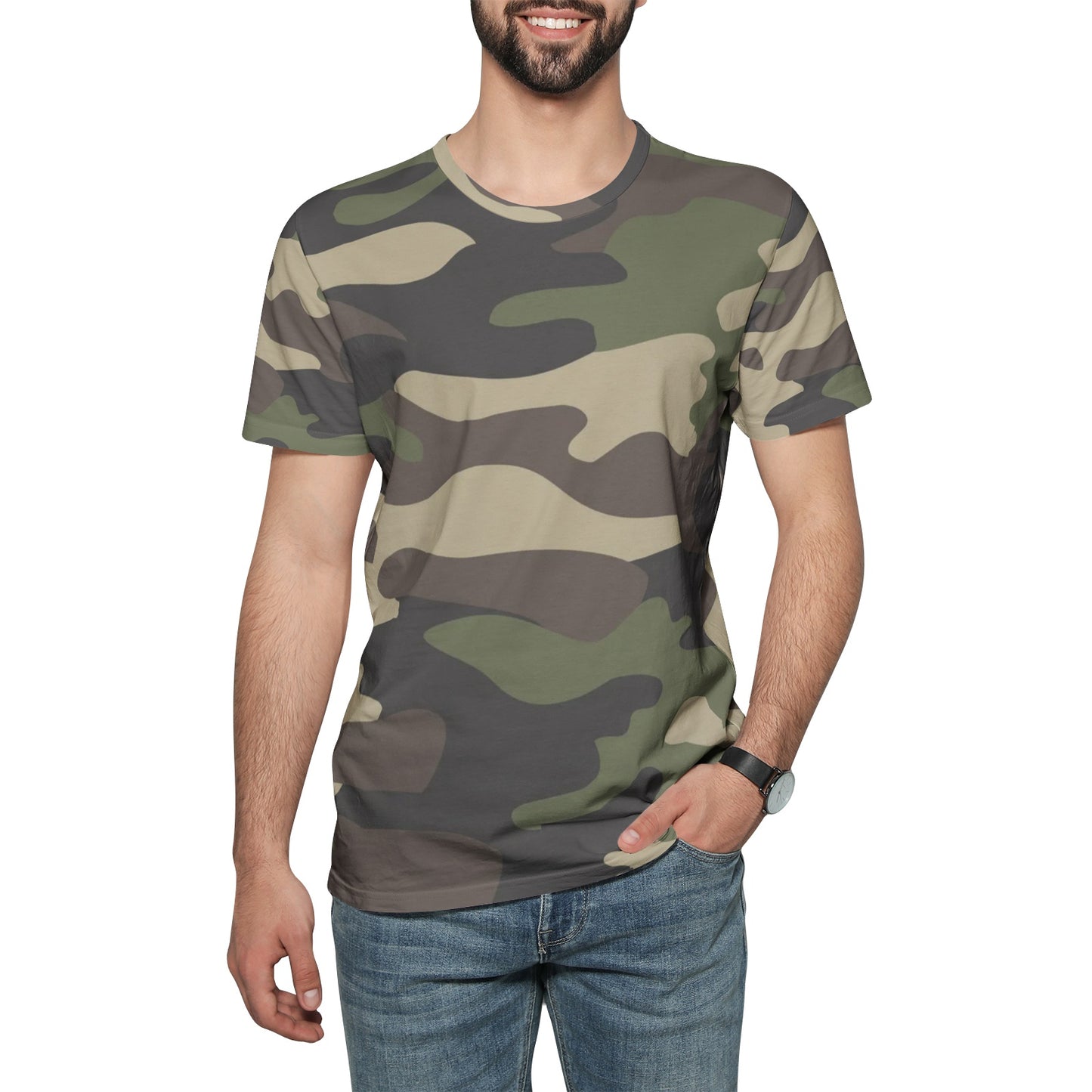 Camo T-shirt | Cotton | Unisex | Classic Green Camouflage