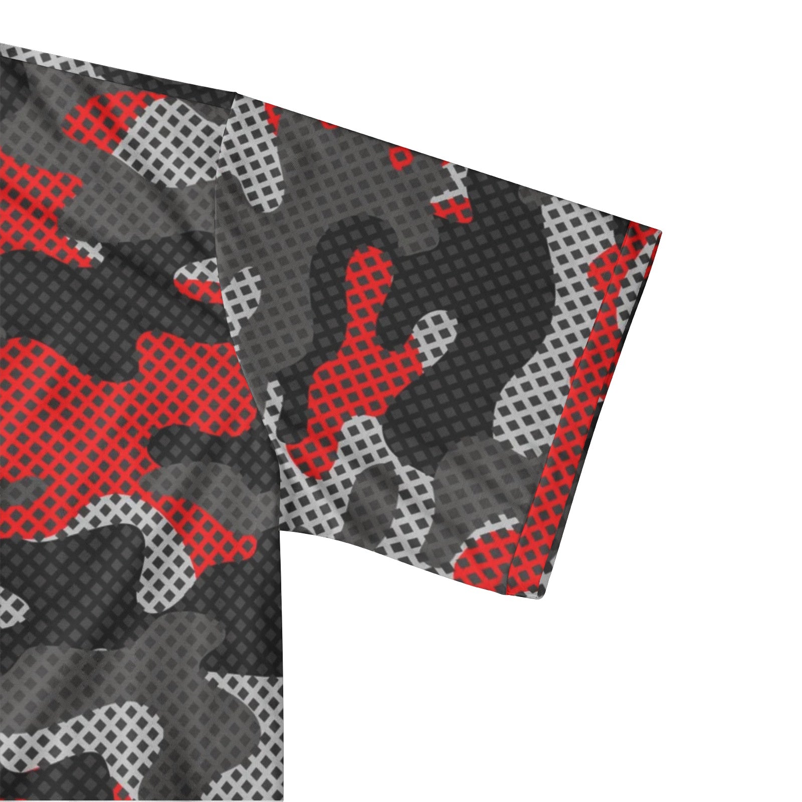 Red Camo Golf Shirt | Black and Gray Pixel Camouflage