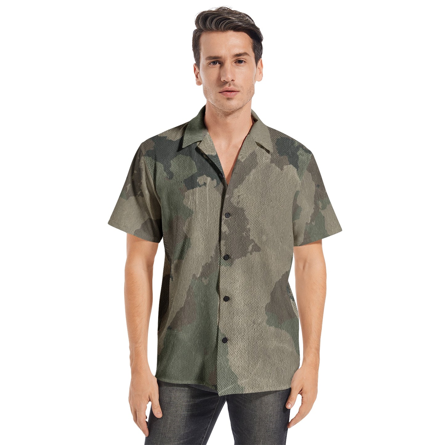 Cotton Camo Shirt For Men | Dirty Brown Short-Sleeve