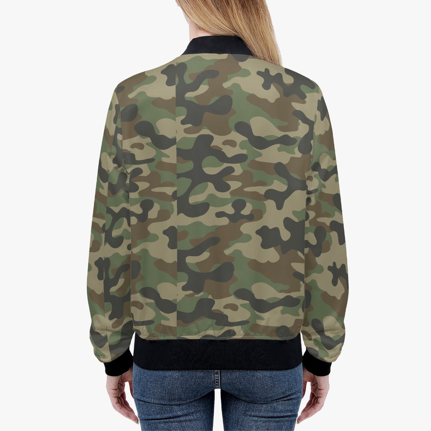 Women's Camo Bomber Jacket | Military Brown Camouflage