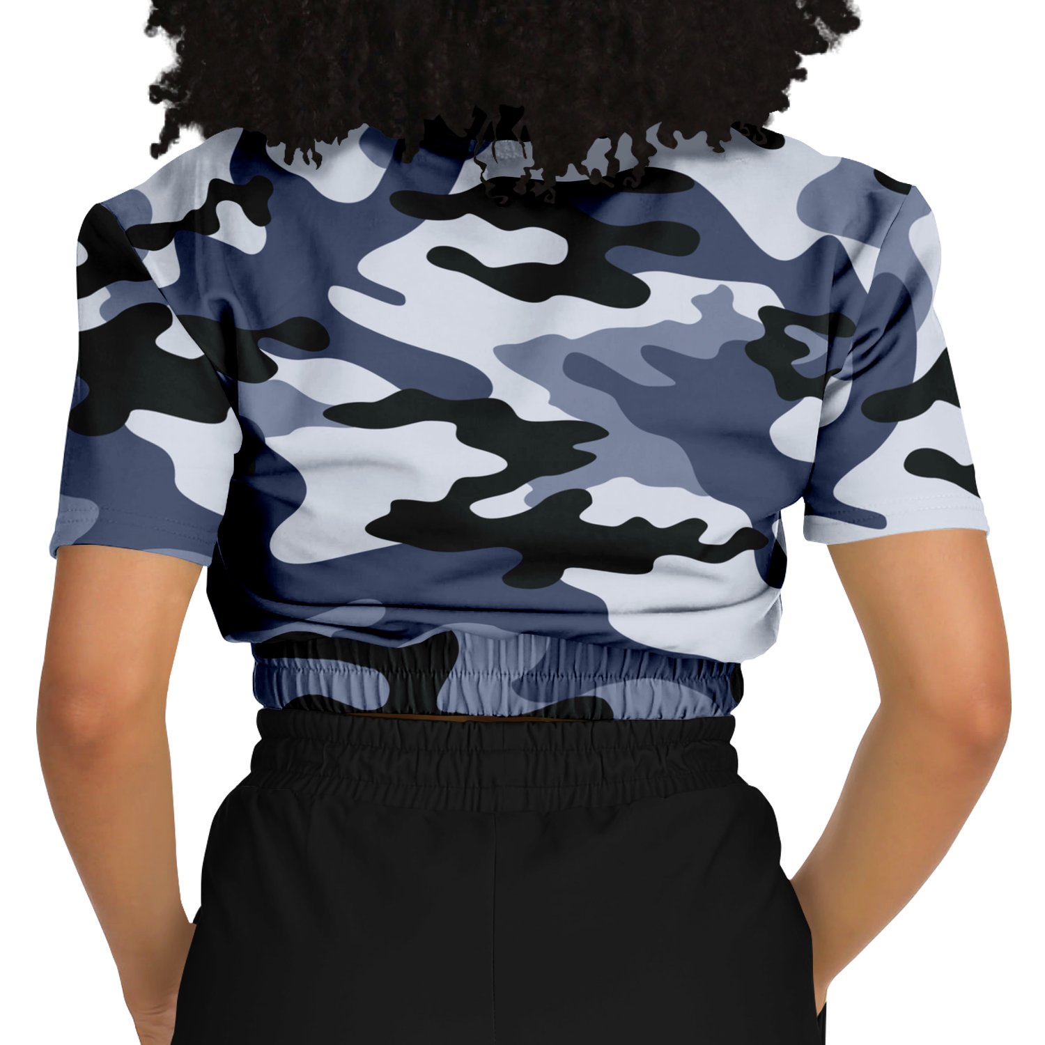 Camo Crop Top Sweatshirt | Light Blue Camouflage