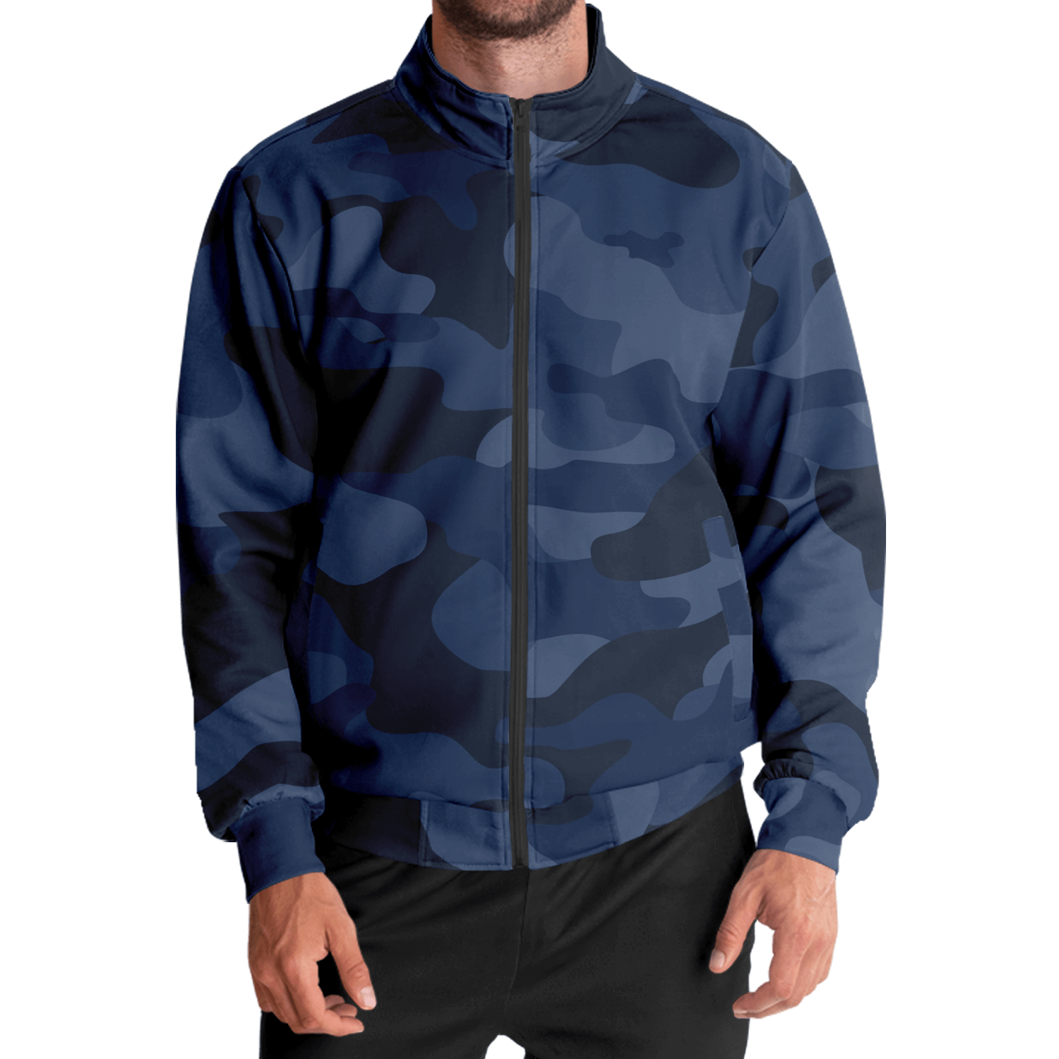 Camo Track Jacket | Deep Blue Camouflage