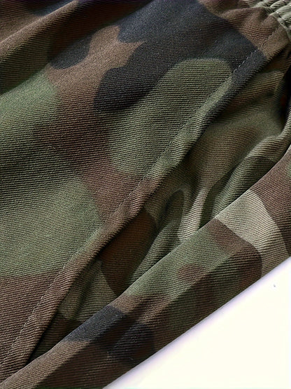 Cropped Camo Cargo Pants For Men