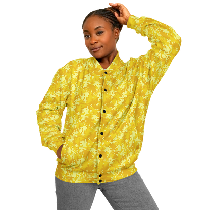 Baseball Jacket in Yellow Pixel Camouflage