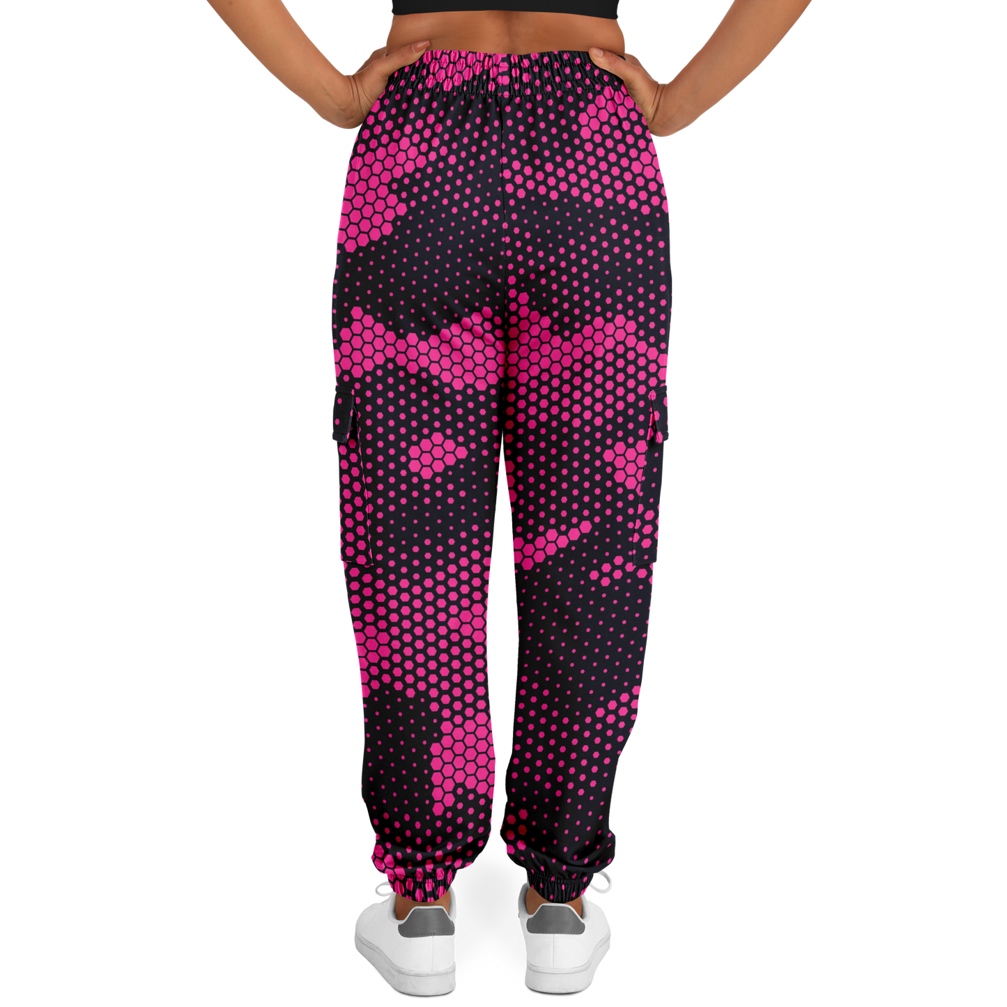 Camo Cargo Pants | Unisex | Pink Digital Dotted Hexagonal