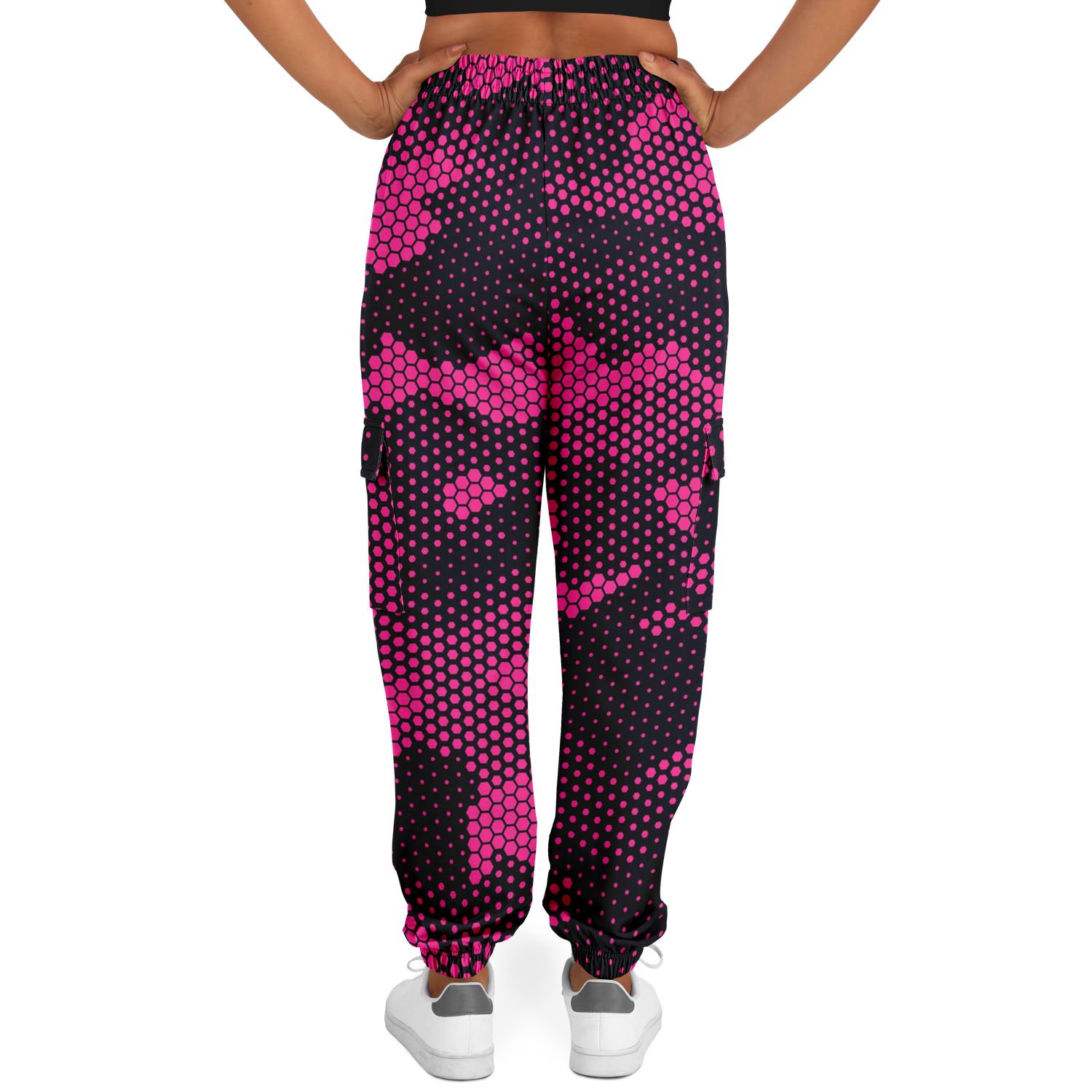 Camo Cargo Pants | Unisex | Pink Digital Dotted Hexagonal