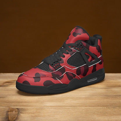 Leopard Jordans AJ4 | Red and Black Pattern