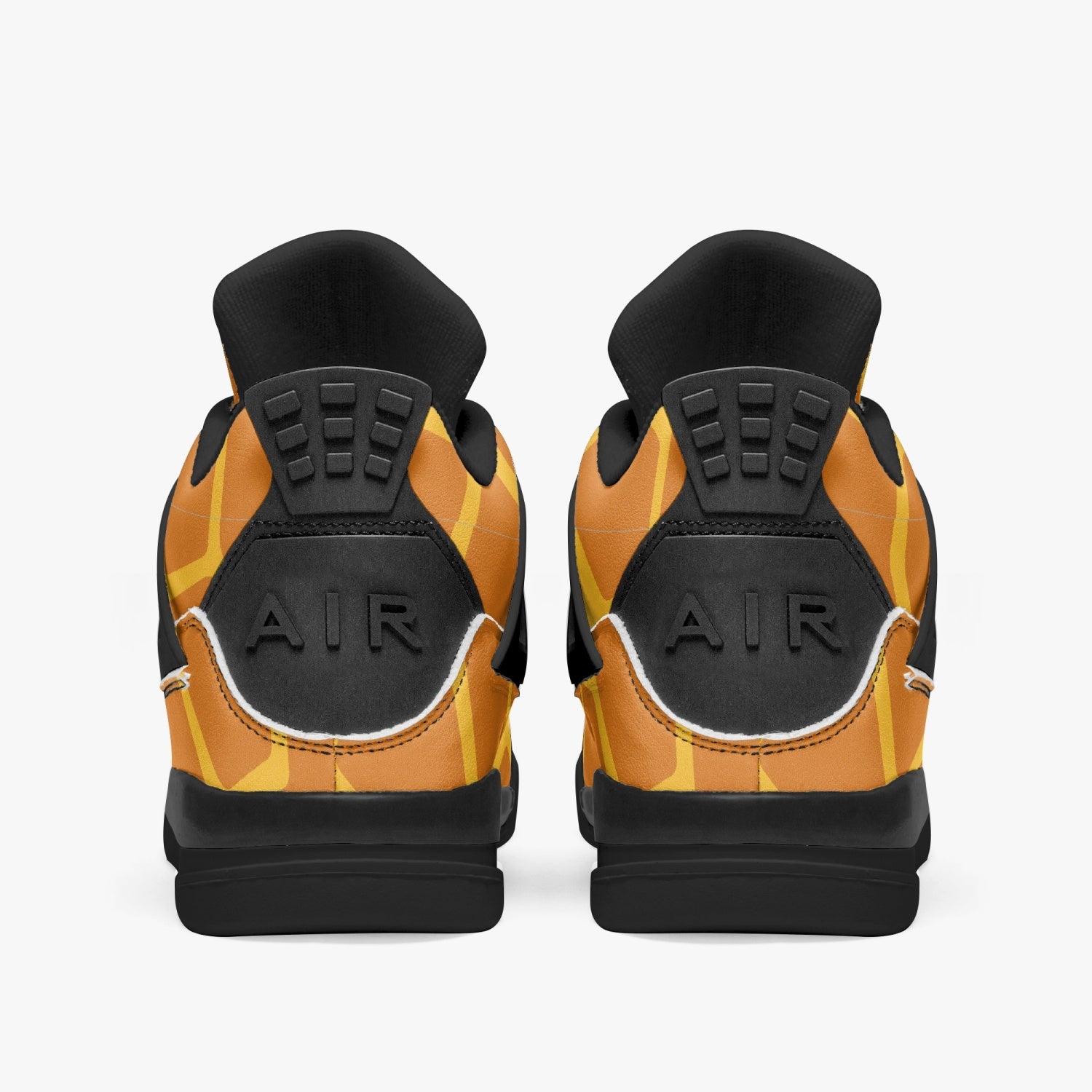 Giraffe Jordans AJ4 | Brown and Yellow Sneakers