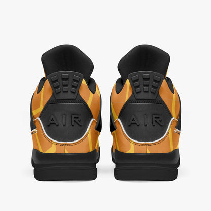 Giraffe Jordans AJ4 | Brown and Yellow Sneakers